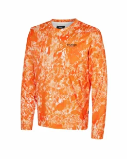 Pas Normal Studios Men's Balance Long Sleeve T-Shirt — Orange AOP^ Gym & Training