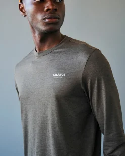 Pas Normal Studios Men's Balance Long Sleeve T-Shirt — Dusty Brown^ Gym & Training