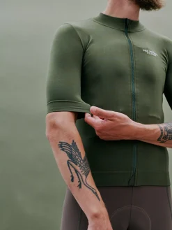 Pas Normal Studios Men's Escapism Knit Jersey — Dark Moss^ Jerseys