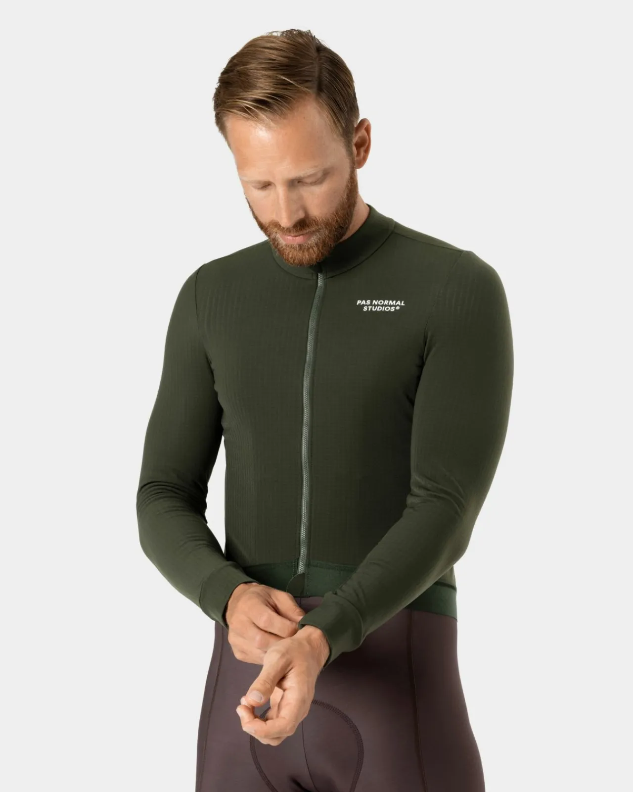 Pas Normal Studios Men's Essential Long Sleeve Jersey — Olive^ Jerseys