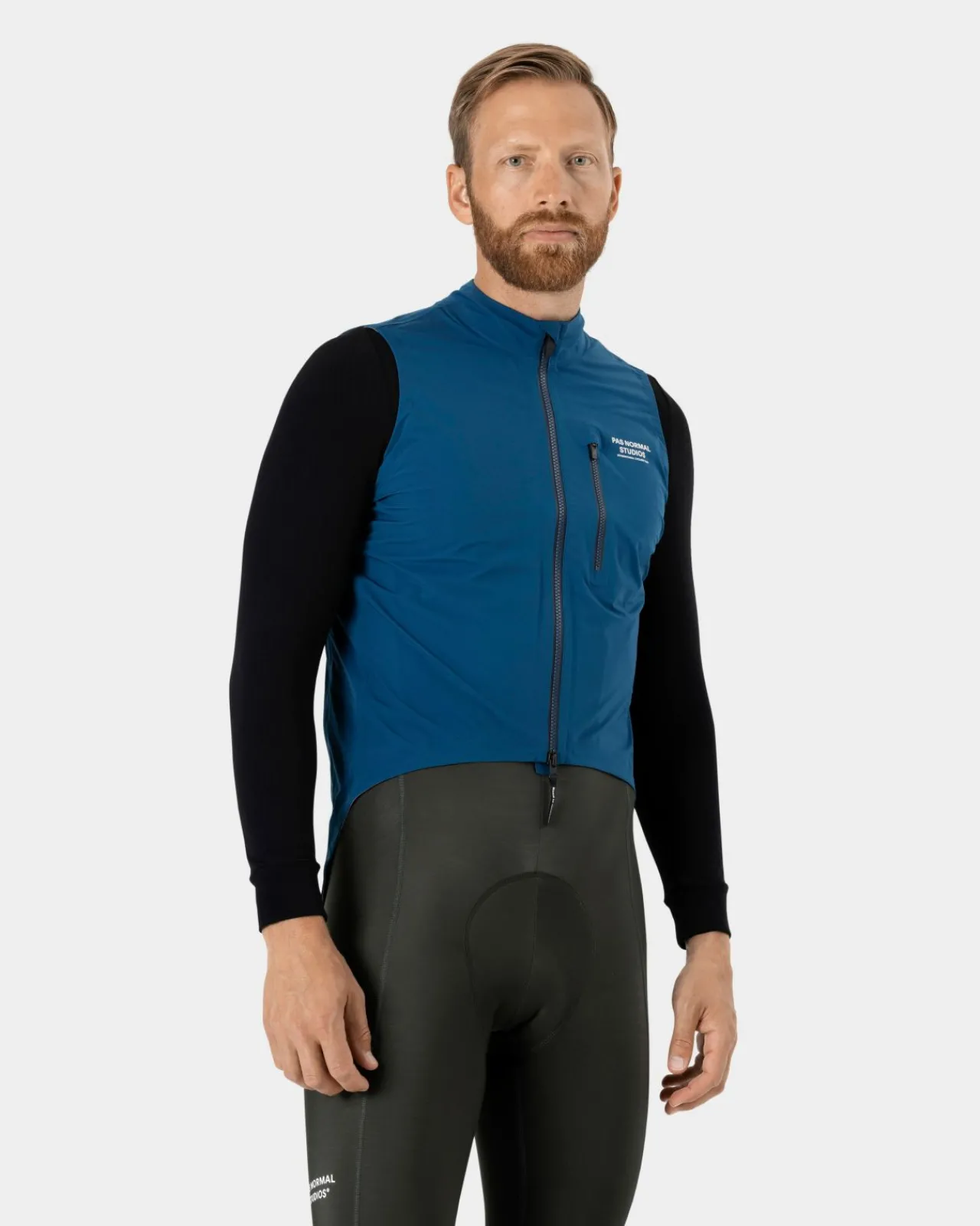 Pas Normal Studios Men's Essential Shield Gilet — Dark Blue^ Jackets & Gilets