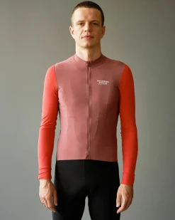Pas Normal Studios Men's Mechanism Long Sleeve Jersey — Colour Block Red^ Jerseys