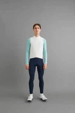 Pas Normal Studios Men's Mechanism Long Sleeve Jersey — Off-White / Light Teal^ Jerseys