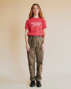 Pas Normal Studios Off-Race Logo T-Shirt — Deep Red^Women Casual|Casual