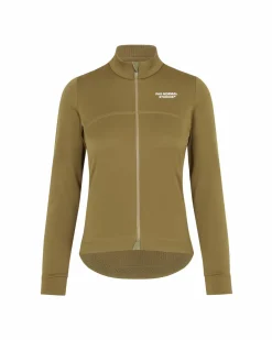 Pas Normal Studios Women's Essential Thermal Long Sleeve Jersey — Green Terrain^Women Jerseys