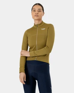 Pas Normal Studios Women's Essential Thermal Long Sleeve Jersey — Green Terrain^Women Jerseys