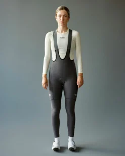 Pas Normal Studios Women's Essential Thermal Long Bibs — Stone Grey^Women Bibs