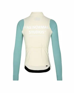 Pas Normal Studios Women's Mechanism Long Sleeve Jersey — Off-White / Light Teal^Women Jerseys