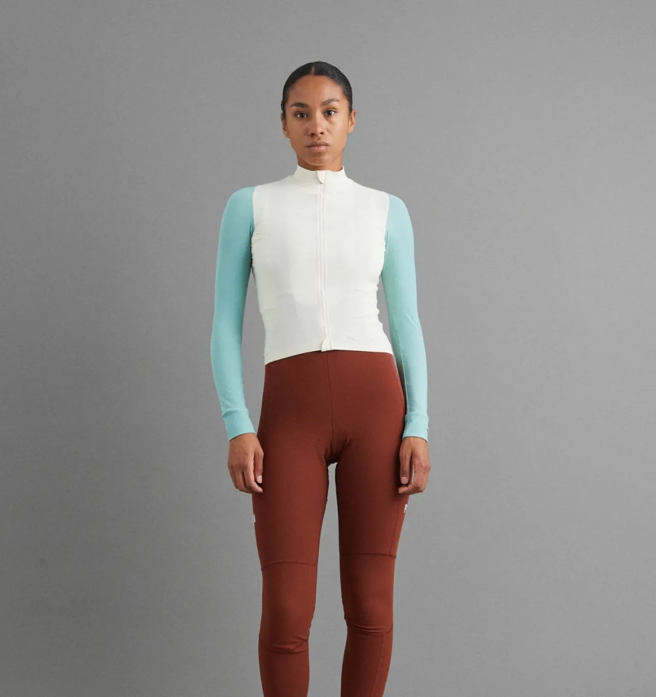 Pas Normal Studios Women's Mechanism Long Sleeve Jersey — Off-White / Light Teal^Women Jerseys