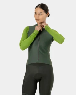 Pas Normal Studios Women's Mechanism Thermal Long Sleeve Jersey — Ivy Green^Women Jerseys