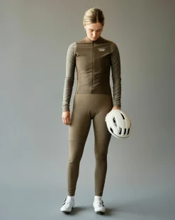 Pas Normal Studios Women's Mechanism Thermal Long Sleeve Jersey — Earth / Dark Stone^Women Jerseys