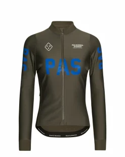 Pas Normal Studios Women's PAS Mechanism Thermal Long Sleeve Jersey — Dark Olive^Women Jerseys