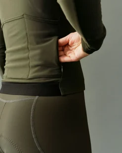 Pas Normal Studios Women's PAS Mechanism Thermal Long Sleeve Jersey — Dark Olive^Women Jerseys