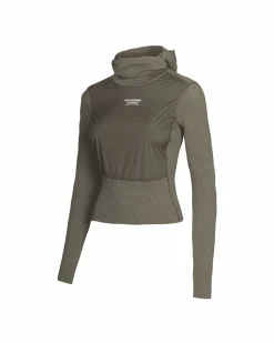 Pas Normal Studios Women's Thermal Hooded Windproof Base Layer — Dark Stone^Women Base Layers